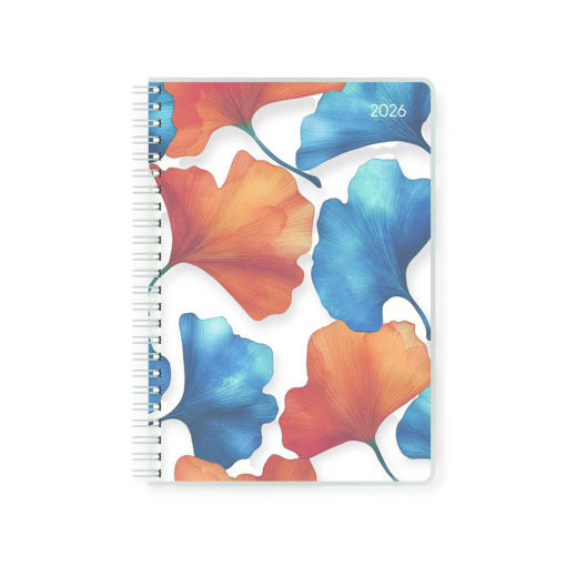 Picture of A6 DIARY 2026 WEEK TO VIEW BLUE/BROWN WATERCOLOUR